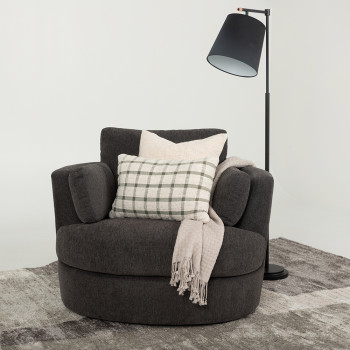 Grayson Swivel Chair, Charcoal