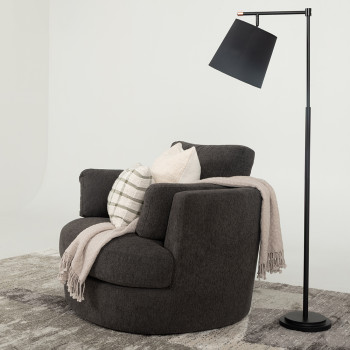 Grayson Swivel Chair, Charcoal