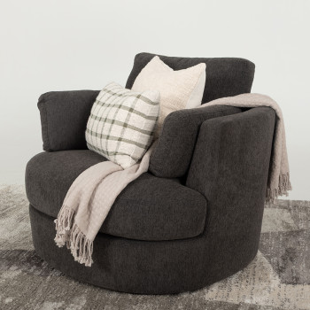 Grayson Swivel Chair, Charcoal