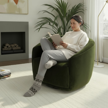 Janey Swivel Chair, Green