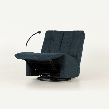 Hannah Swivel Recliner, Blue