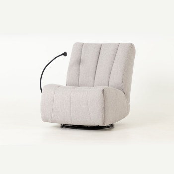 Hannah Swivel Recliner, Light Grey