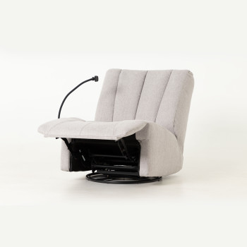 Hannah Swivel Recliner, Light Grey