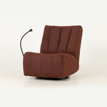 Hannah Swivel Recliner, Rust Brown