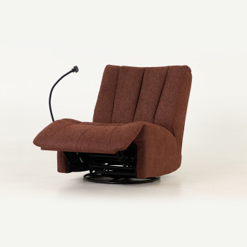 Hannah Swivel Recliner, Rust Brown