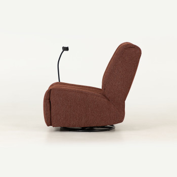 Hannah Swivel Recliner, Rust Brown