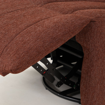 Hannah Swivel Recliner, Rust Brown