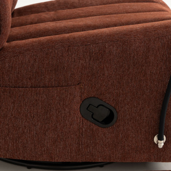 Hannah Swivel Recliner, Rust Brown