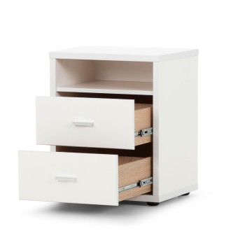 Alfie 2 Drawer Bedside, White