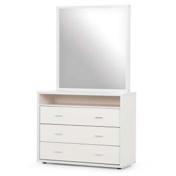 Alfie Lowboy & Dresser Mirror, White