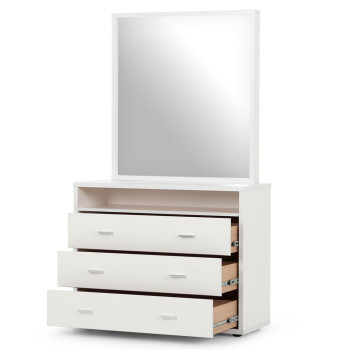 Alfie Lowboy & Dresser Mirror, White