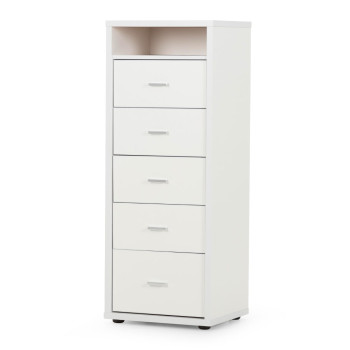 Alfie 5 Drawer Chest - W48, White