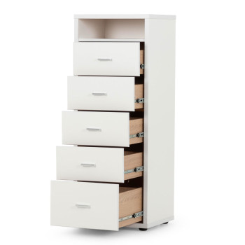 Alfie 5 Drawer Chest - W48, White