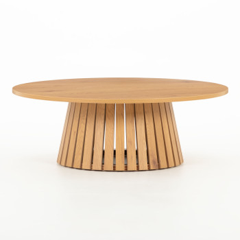 Ambrose Round Coffee Table KD, Wild Oak