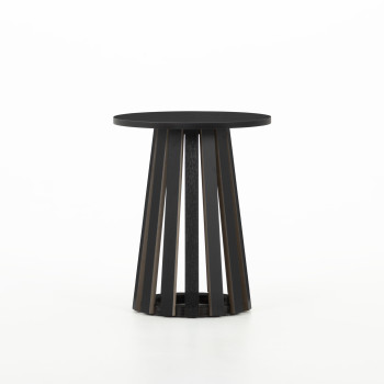 Ambrose Round Side Table KD, Black