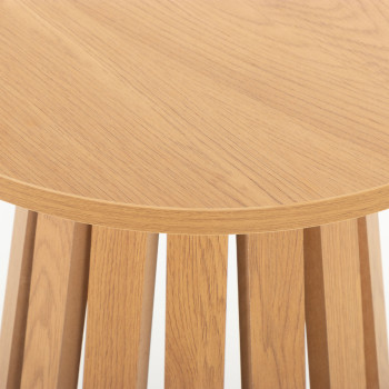 Ambrose Round Side Table KD, Wild Oak