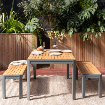 Antigua Outdoor 3 Piece Dining Set - W150, Charcoal