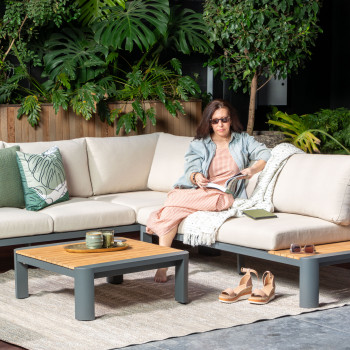 Antigua Outdoor Corner Suite, Charcoal