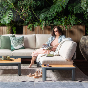 Antigua Outdoor Corner Suite, Charcoal