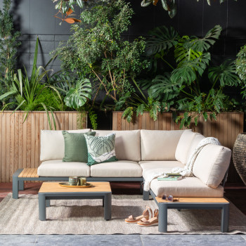 Antigua Outdoor Corner Suite, Charcoal