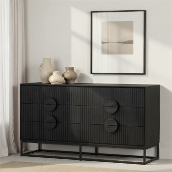 Anya 6 Drawer Lowboy, Black