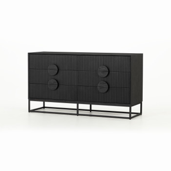 Anya 6 Drawer Lowboy, Black
