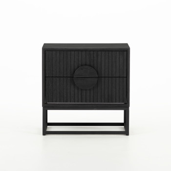 Anya 2 Drawer Bedside, Black