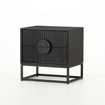 Anya 2 Drawer Bedside, Black