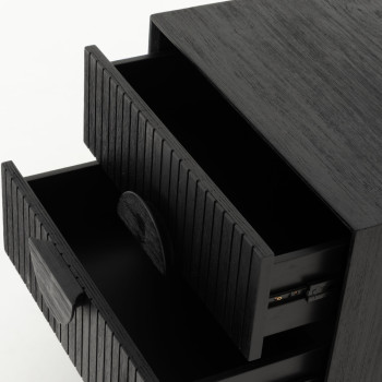 Anya 2 Drawer Bedside, Black