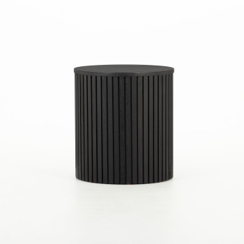 Anya Round Side Table, Black