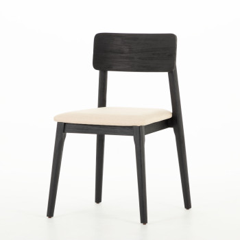 Anya Dining Chair With Fabric Seat, Black