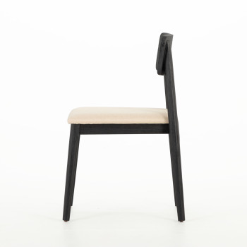 Anya Dining Chair With Fabric Seat, Black