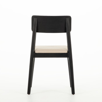 Anya Dining Chair With Fabric Seat, Black