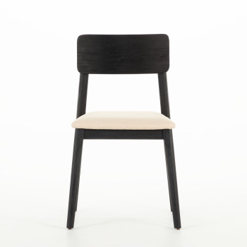 Anya Dining Chair With Fabric Seat, Black