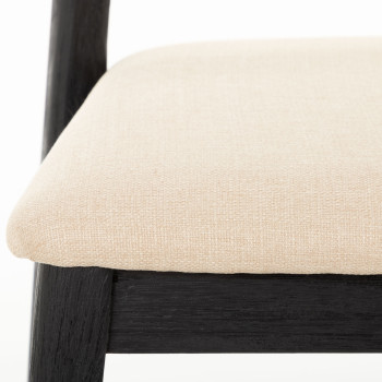 Anya Dining Chair With Fabric Seat, Black
