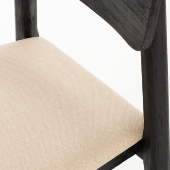 Anya Dining Chair With Fabric Seat, Black