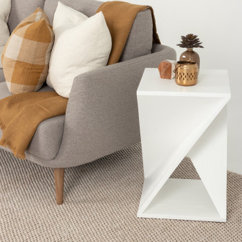 Asher Side Table, White