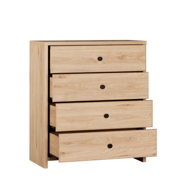 Cubx 4 Draw Cabinet Low, Oak