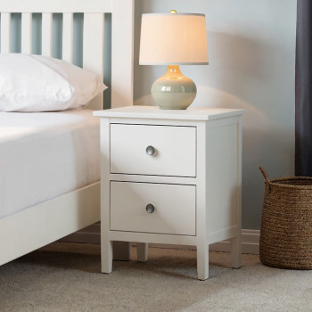 Chelsea 2 Drawer Bedside, White