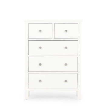 Chelsea 5 Drawer Tallboy, White