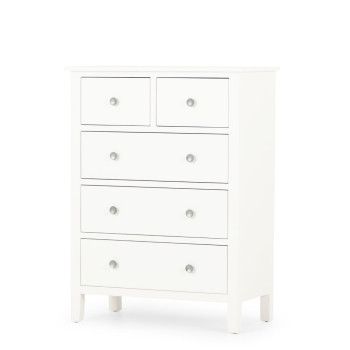 Chelsea 5 Drawer Tallboy, White