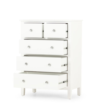 Chelsea 5 Drawer Tallboy, White