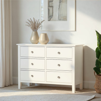 Chelsea 6 Drawer Lowboy, White