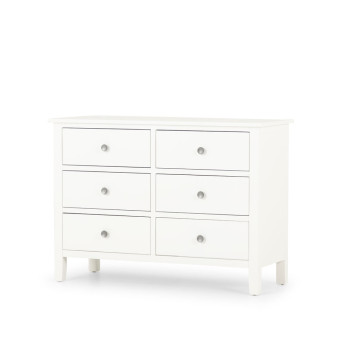 Chelsea 6 Drawer Lowboy, White
