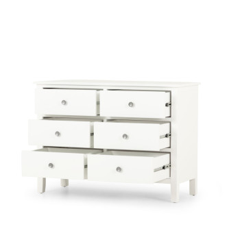 Chelsea 6 Drawer Lowboy, White