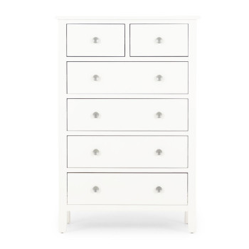Chelsea 6 Drawer Tallboy, White