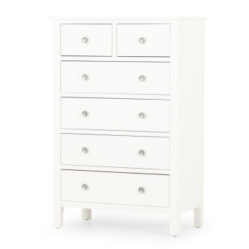 Chelsea 6 Drawer Tallboy, White