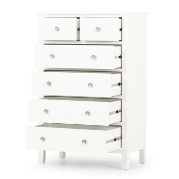 Chelsea 6 Drawer Tallboy, White