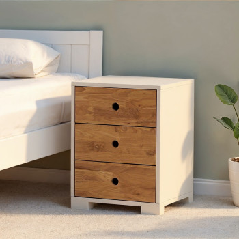 Chia 3 Drawer Bedside