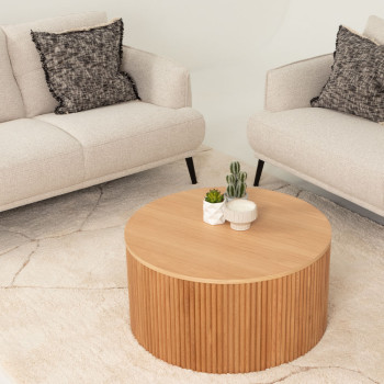Malmo Round Coffee Table - W80, Natural